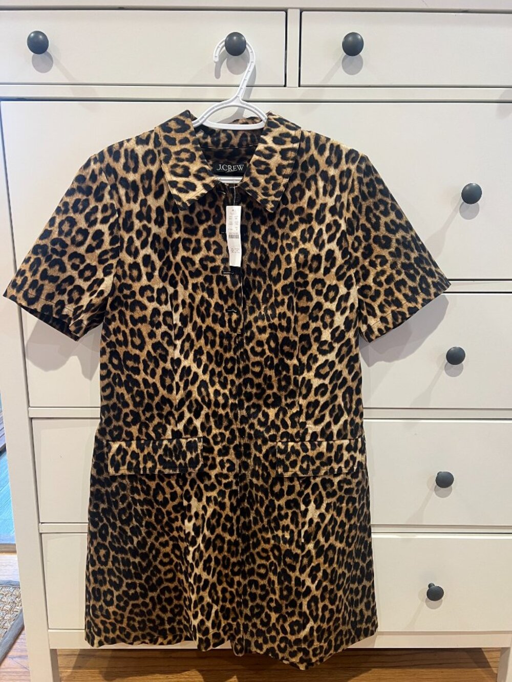 NWT J Crew Parc dress in leopard print
